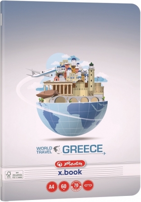 Caiet Herlitz A4, 60 file, dictando, motiv Travel, diverse modele, Herlitz 